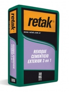 Revoque Cementicio Exterior 3 en 1 Retak x 30kg